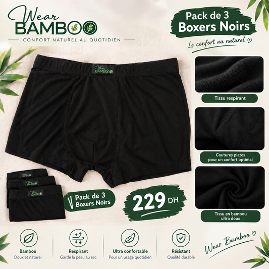 Pack de 3 Boxers ultra confortables & respirants Wearbamboo