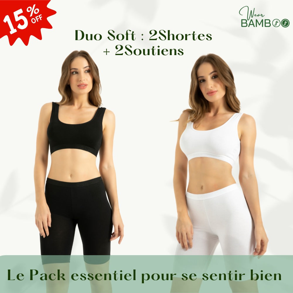 Pack duo soft: 2 Shorts + 2 Soutiens Wearbamboo