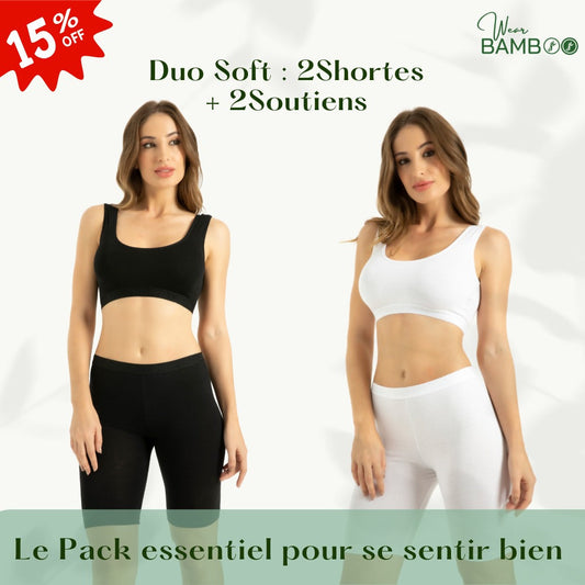 Pack duo soft: 2 Shorts + 2 Soutiens Wearbamboo