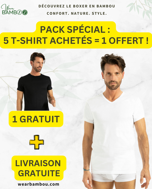 Offre Immanquable : 6 T-shirt au prix de 5 ! Wearbamboo